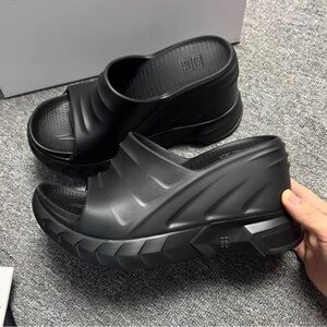 Givenchy Black Chunky Slide Sandals